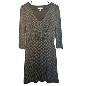 Ann Taylor Loft Geometric Print V-Neck Dress Size 6 - Preloved